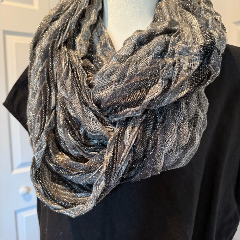 Elegant Silver and Black Scarf